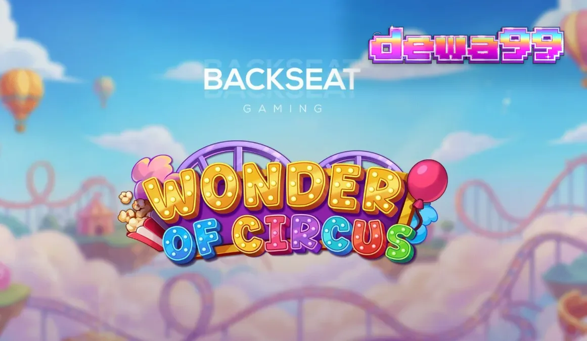 Tampilan visual slot Wonder of Circus dengan tema karnaval neon yang meriah